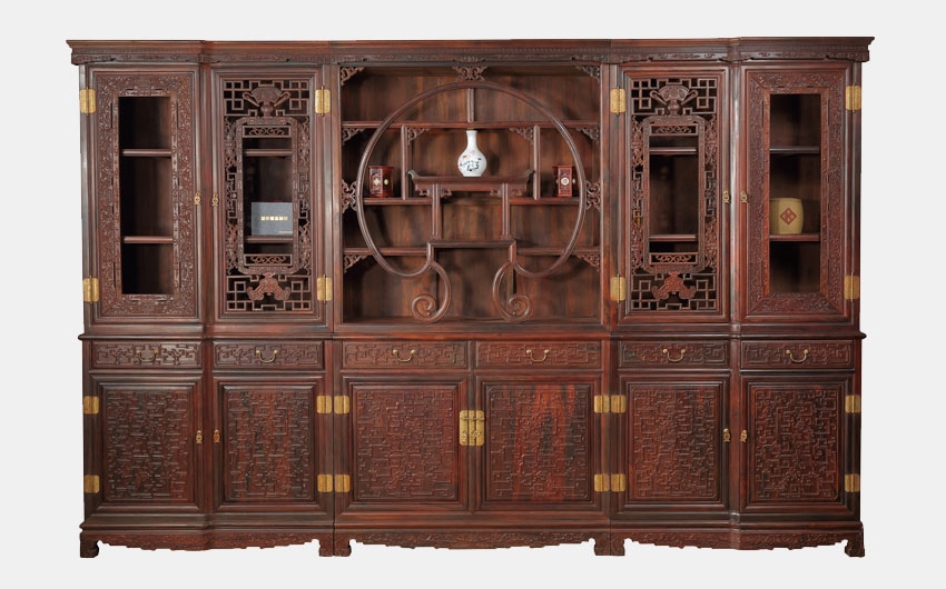 龙纹三组合书橱